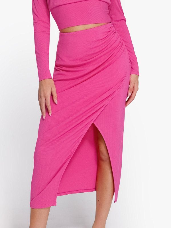 Shapewear Rib Modal Built In Midi Wrap Skirt