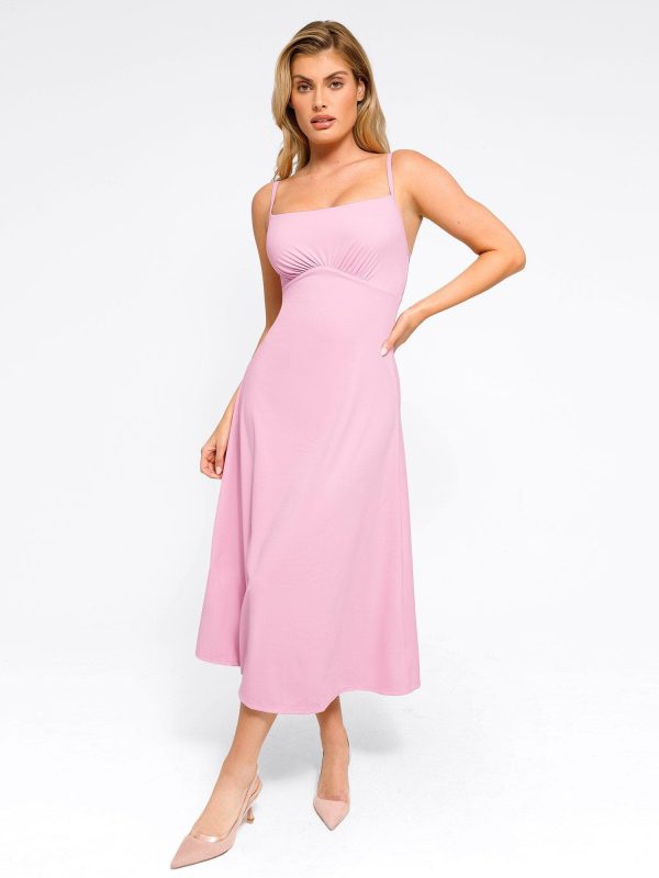Shapewear Built-In A-Line Midi Slip Dress