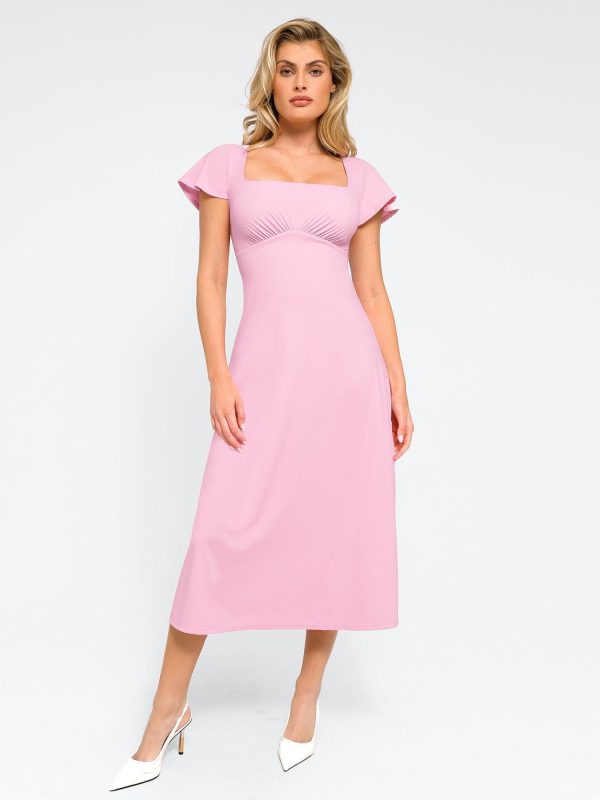 Shapewear Built-In A-Line Midi Dresses